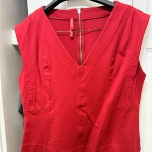 SPANX Red V-Neck Sleeveless Blouse